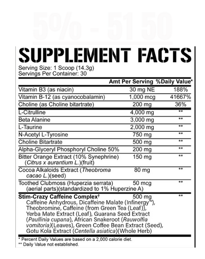 5% Nutrition - 51 50 Pre Workout